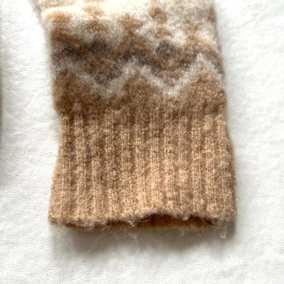 Joie sweater brown beige fair isle wool alpaca pullover womens Small soft - Picture 3 of 6